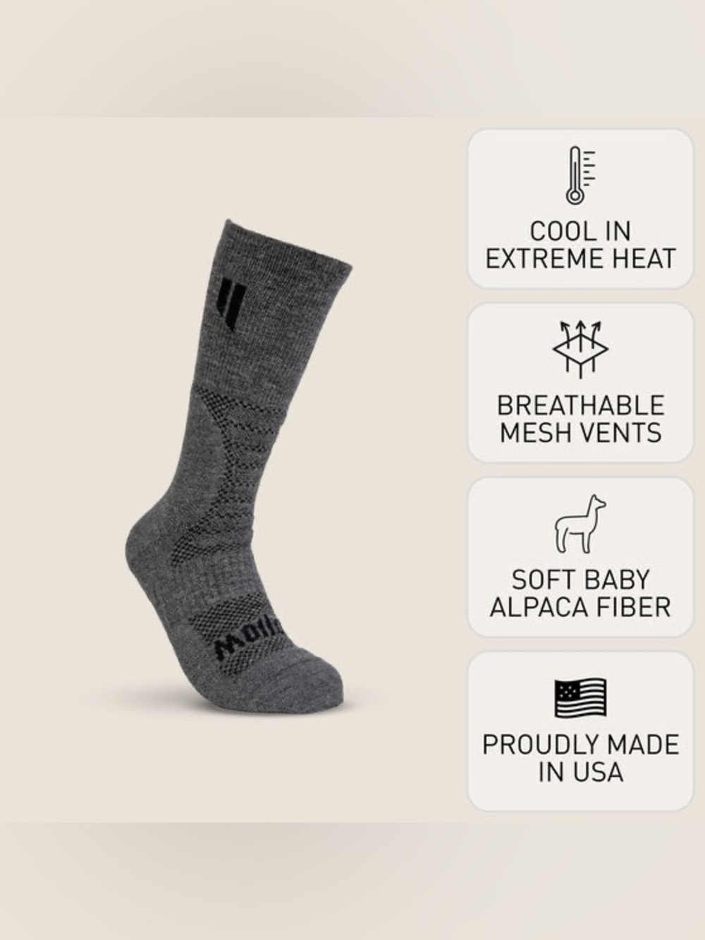 Size Large Hollow Alpaca Boot Socks  (men’s size 10.5-13 - women’s size 10.5-12)